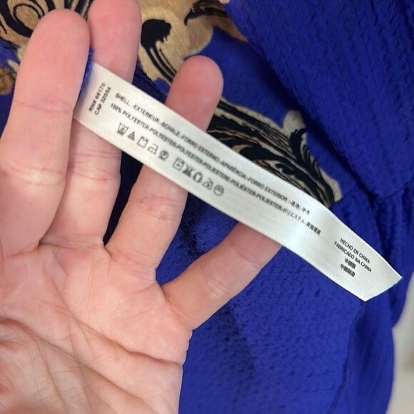 Intimately Free People Symphony Bell Sleeve Open Back Purple Paisley Mini Size S - Picture 5 of 5